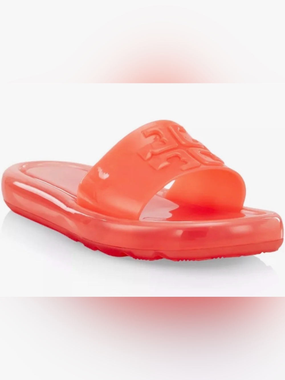Tory Burch Coral Orange Jelly Slide Sandal